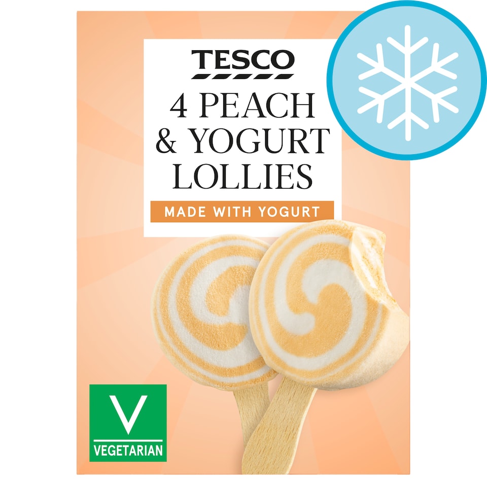 Tesco Peach & Yogurt Swirled Lollies 4X50ml