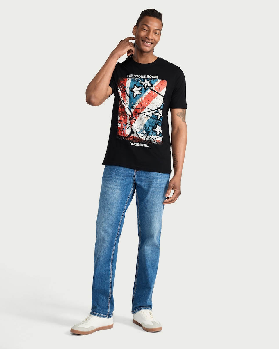 image 1 of The Stone Roses Pure Cotton T-Shirt in Black