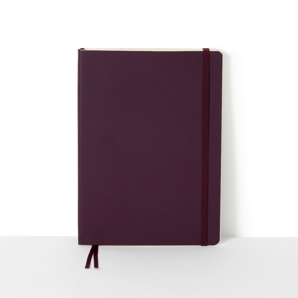 image 1 of Agenzio Soft Touch Large Ruled Notebook Beetroot