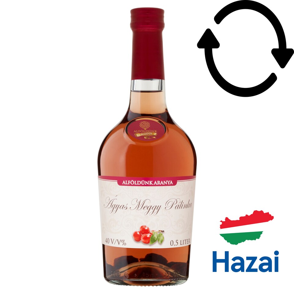image 1 of Alföldünk Aranya Sour Cherry Palinka on Fruit Bed 40% 0,5 l