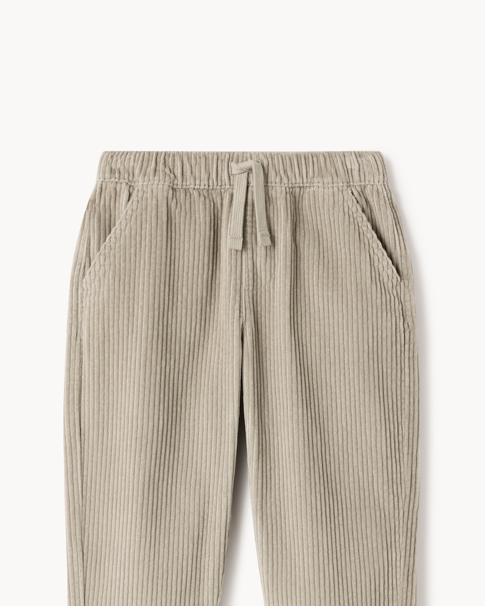 image 1 of F&F Boys Pure Cotton Corduroy Trousers in Stone