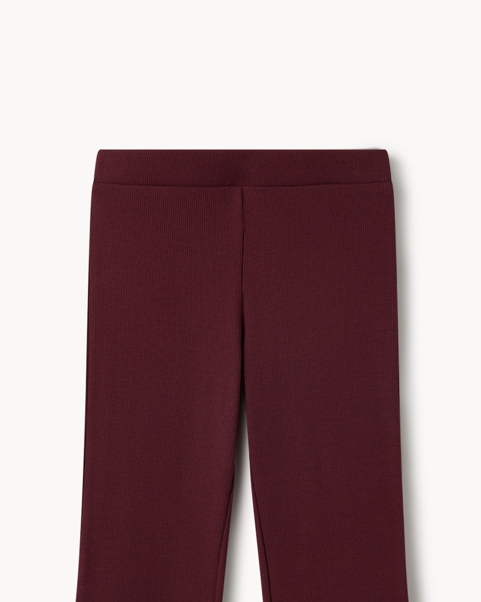image 1 of F&F Girls Cotton Rich Flared Leggings in Burgundy