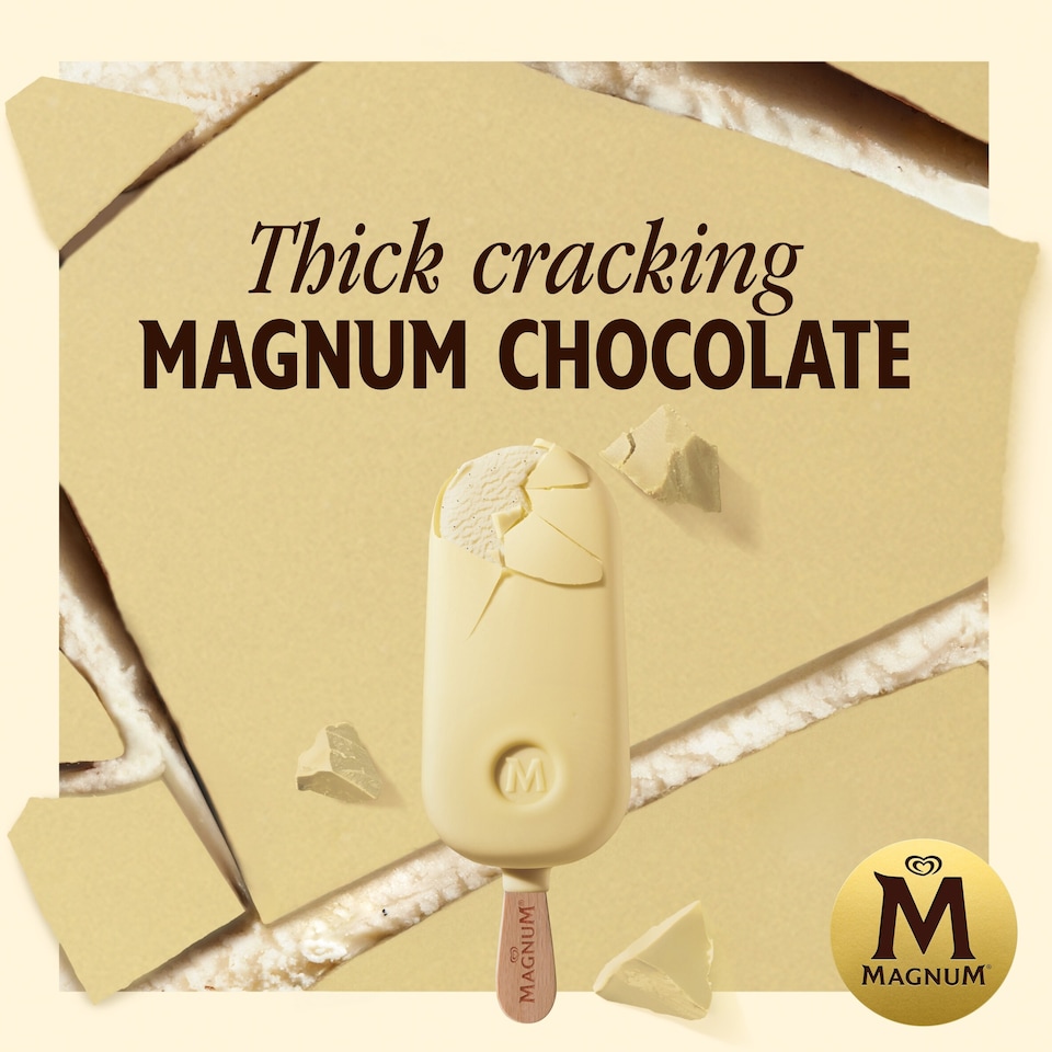 image 1 of Magnum White Chocolate Ice Cream Sticks 3x100ml
