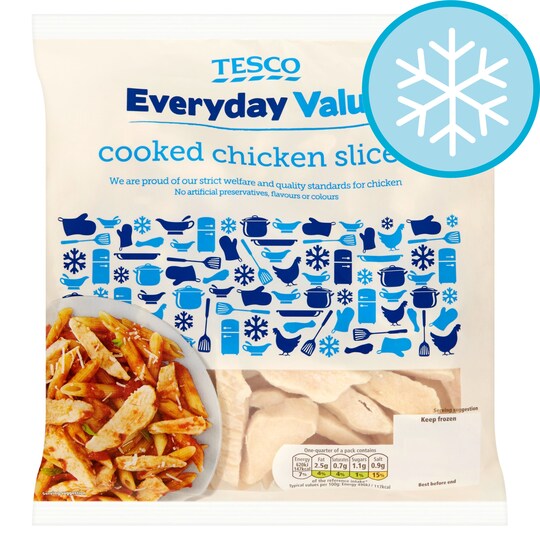 Tesco Eday Value Cooked Chicken Slices 500g Tesco Groceries