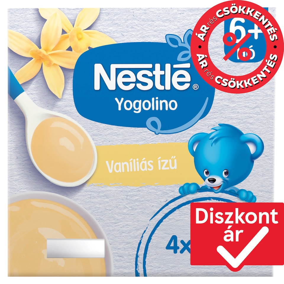 Nestlé Yogolino vaníliás ízű babapuding 6+ hó 4 x 100 g (400 g) 1. kép