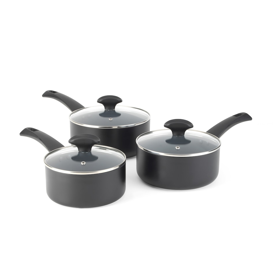image 1 of Russell Hobbs Ceramic Saucepan Set 3pc