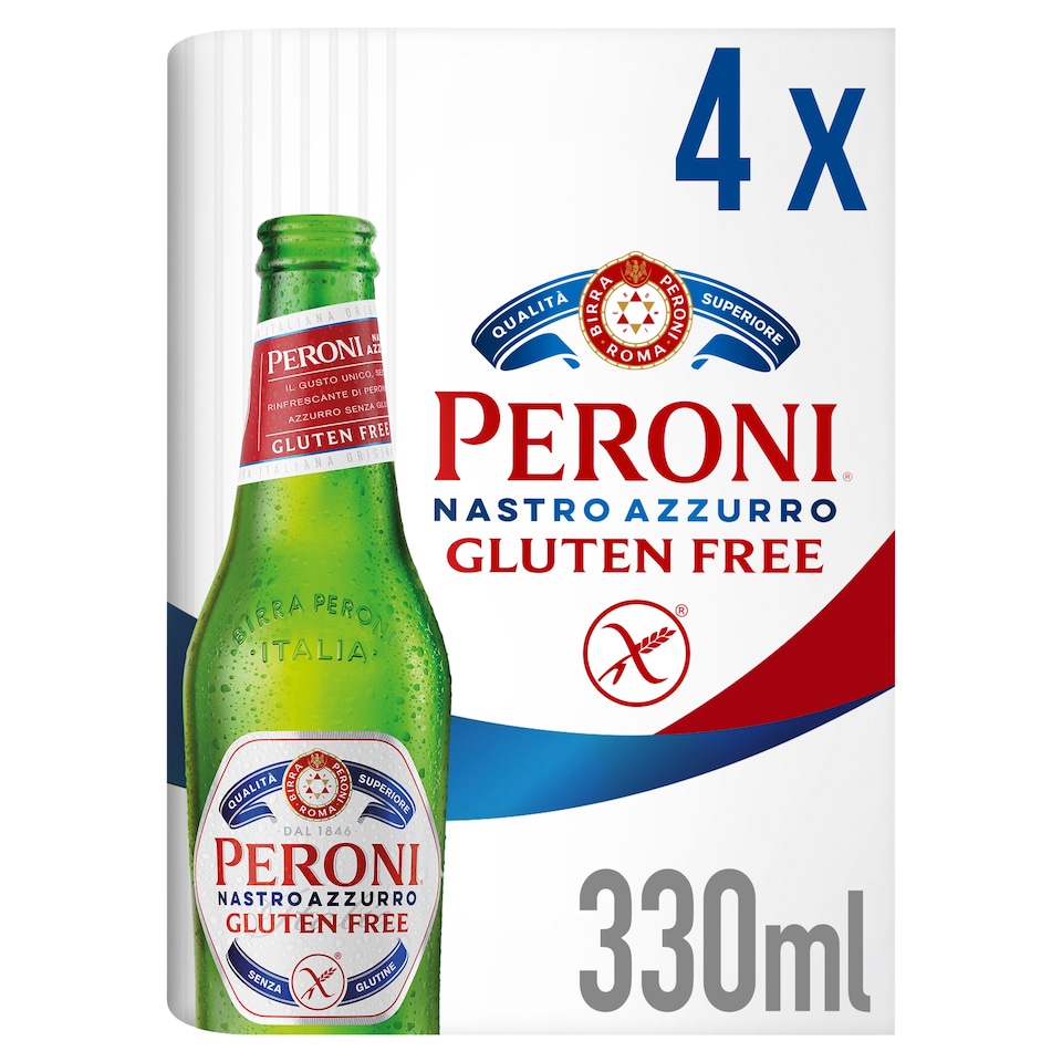 image 1 of Peroni Nastro Azzurro Gluten Free Beer Bottles 4x330ml
