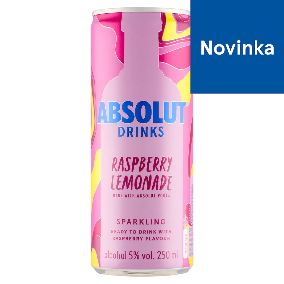obrázok 1 z Absolut Drinks Raspberry Lemonade miešaný alkoholický nápoj sýtený 250 ml