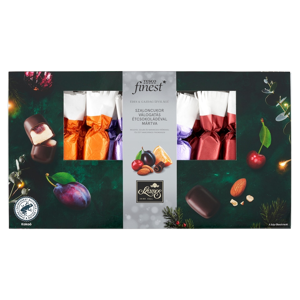 Tesco Finest szaloncukor válogatás étcsokoládéval mártva 250 g