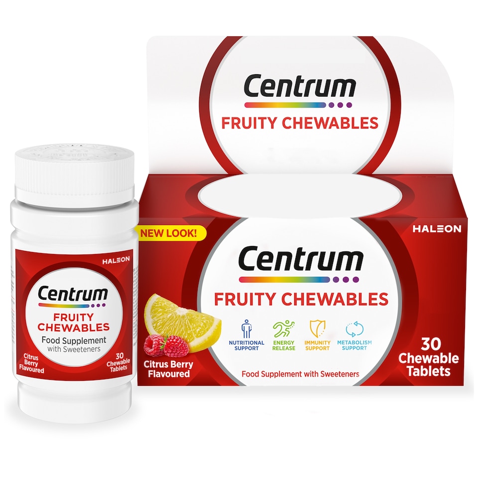 image 1 of Centrum Fruity Chewables Citrus Berry Multivitamin Chewable Tablets 30s