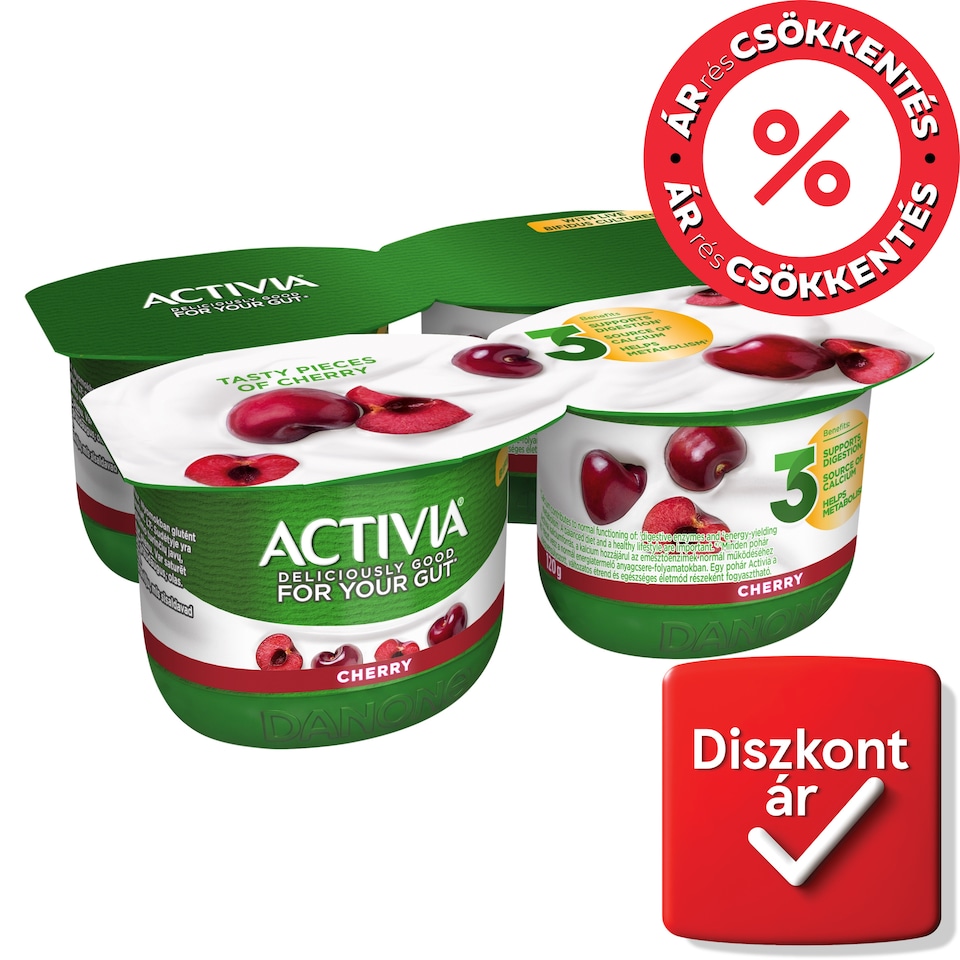 Danone Activia élőflórás meggyes joghurt 4 x 120 g (480 g)