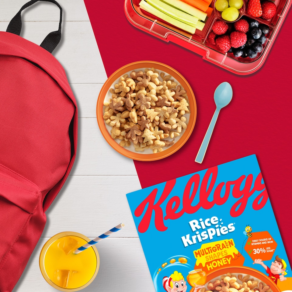 image 1 of Kellogg's Rice Krispies Multigrain Shapes Honey Cereal 350g