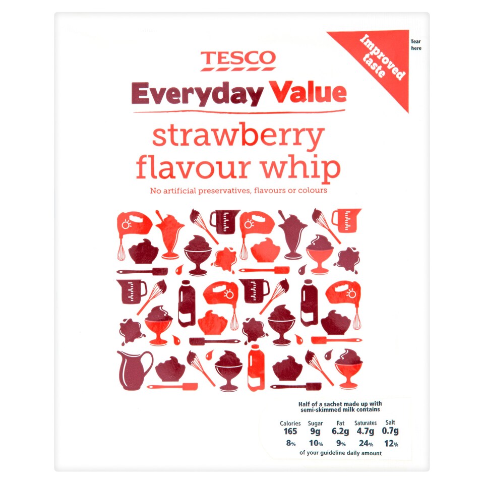 Tesco Every Day Valuestrawberry Whip 38G
