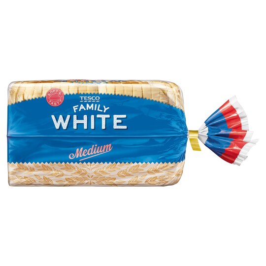 Tesco White Medium Bread 800G Tesco Groceries