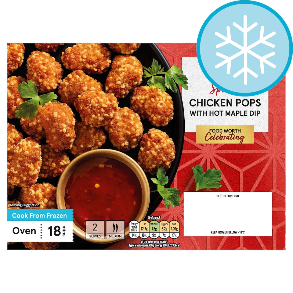 Tesco Spiced Chicken Pops with Hot Maple Dip 240g