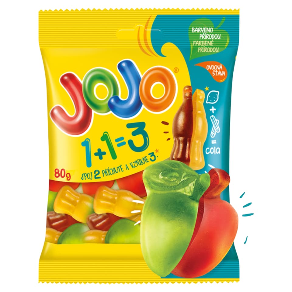 JOJO 1+1=3 Fruit and Cinnamon Flavored Jelly Candies 80 g