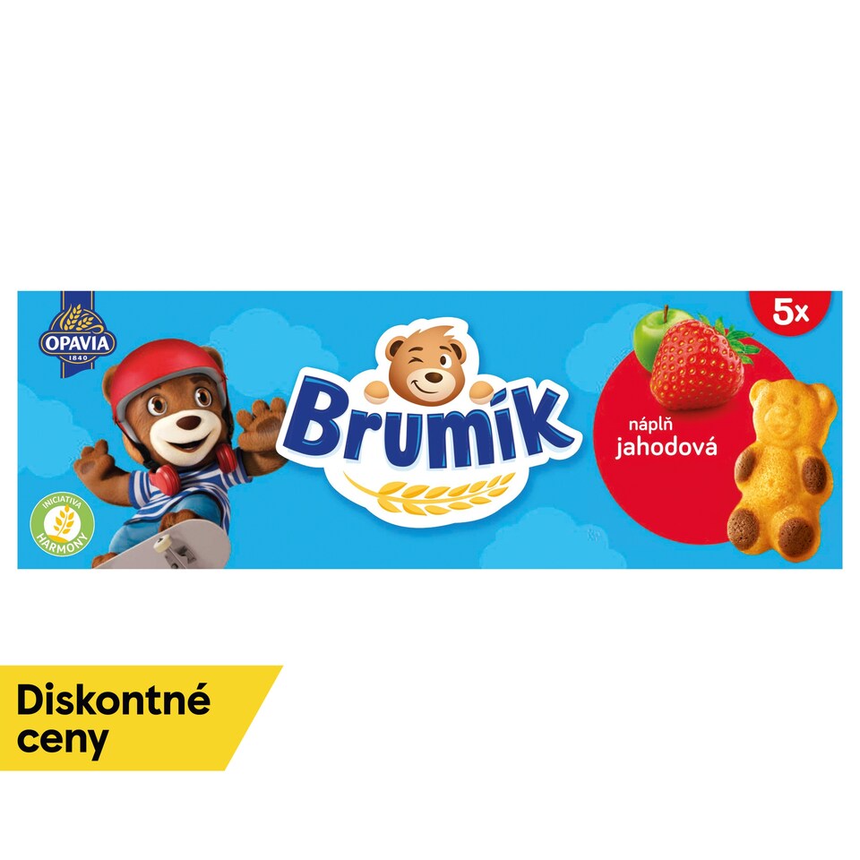 Opavia Brumík Jablkovo-jahodová náplň jemné pečivo 150 g