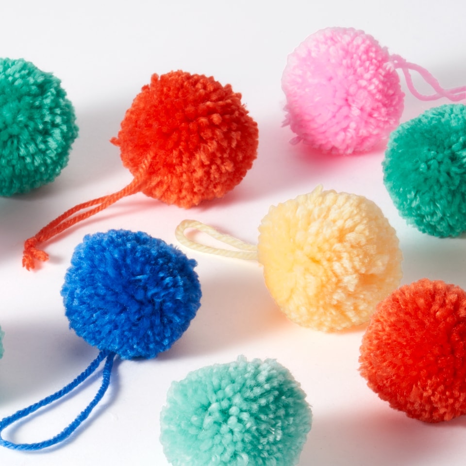 image 1 of Paperchase Cosmic Christmas Set of 12 Pom Pom Hanging Decorations