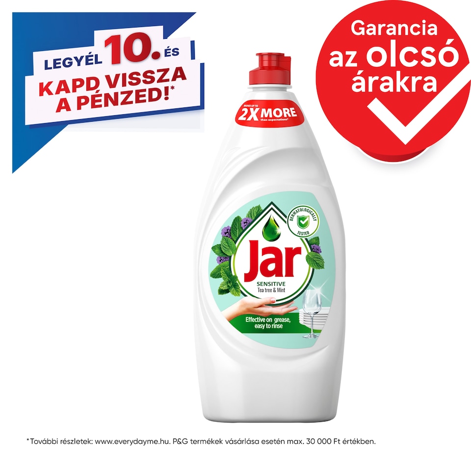 Jar Sensitive Tea Tree & Mint Folyékony Mosogatószer, Kézkímélő 900 ML
