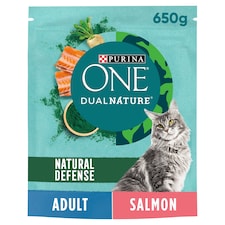 Purina One Dual Nature Natural Defence Cat Food Salmon 650g