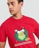 image 2 of The Grinch Pure Cotton Christmas Quote T-Shirt in Red