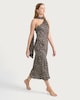 image 2 of F&F Polka Dot One-Shoulder Dress in Chocolate