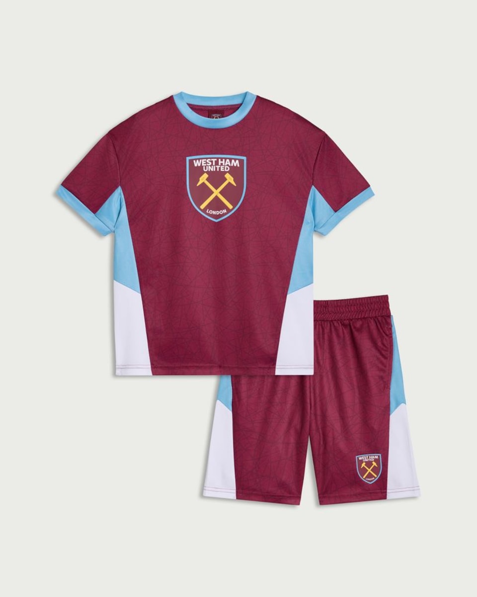 image 1 of West Ham United 2-Piece T-Shirt and Shorts Set in Burgundy