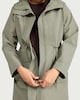 image 1 of F&F Shower Resistant Drawstring Waist Hooded Raincoat in Khaki