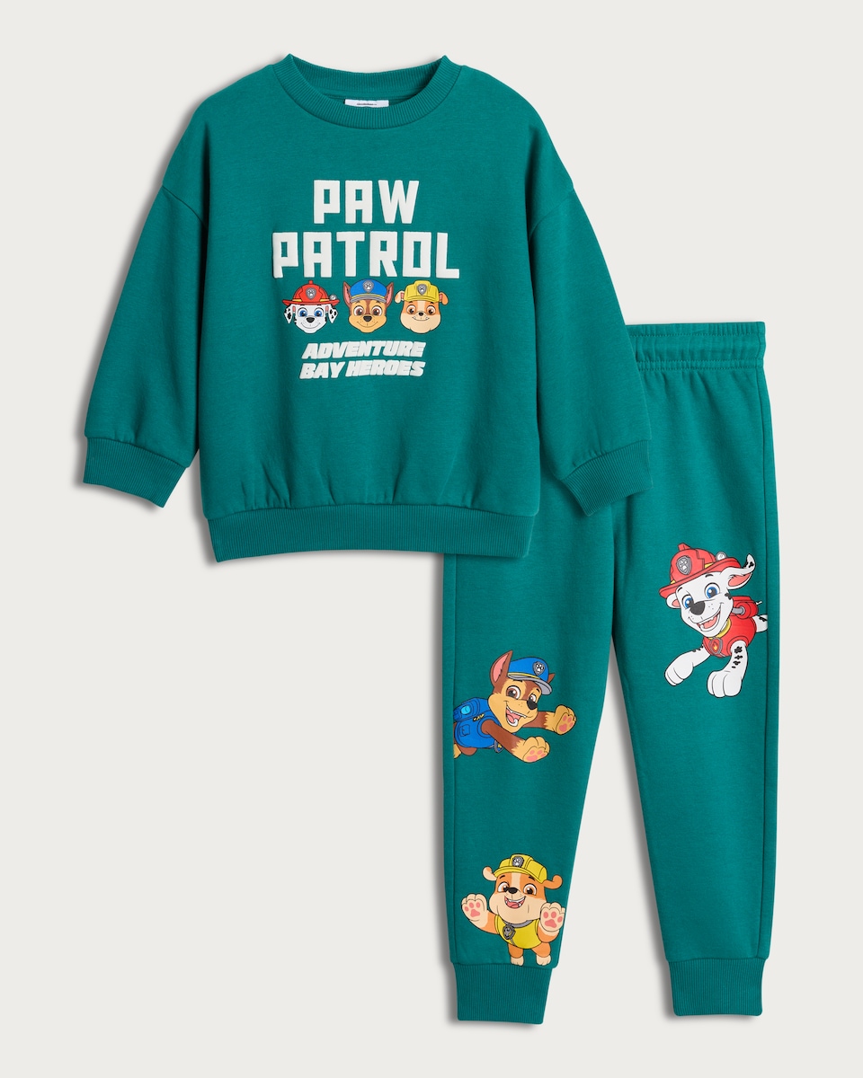 image 1 of Paw Patrol 2-Piece Cotton Rich Sweatshirt and Joggers Set in Green