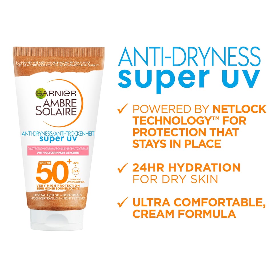image 1 of Garnier Ambre Solaire Face Protection Anti Dryness Cream Spf 50 50Ml