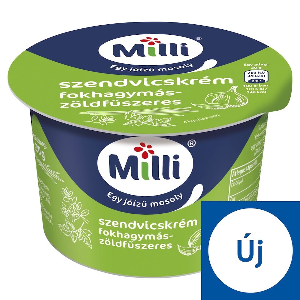 Milli fokhagymás-zöldfűszeres szendvicskrém 200 g