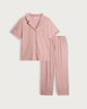 image 5 of F&F Pure Cotton Short Sleeved Revere Pyjama Set in Pink