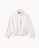 image 5 of F&F Pure Cotton Polka Dot Funnel Neck Track Jacket in Cream