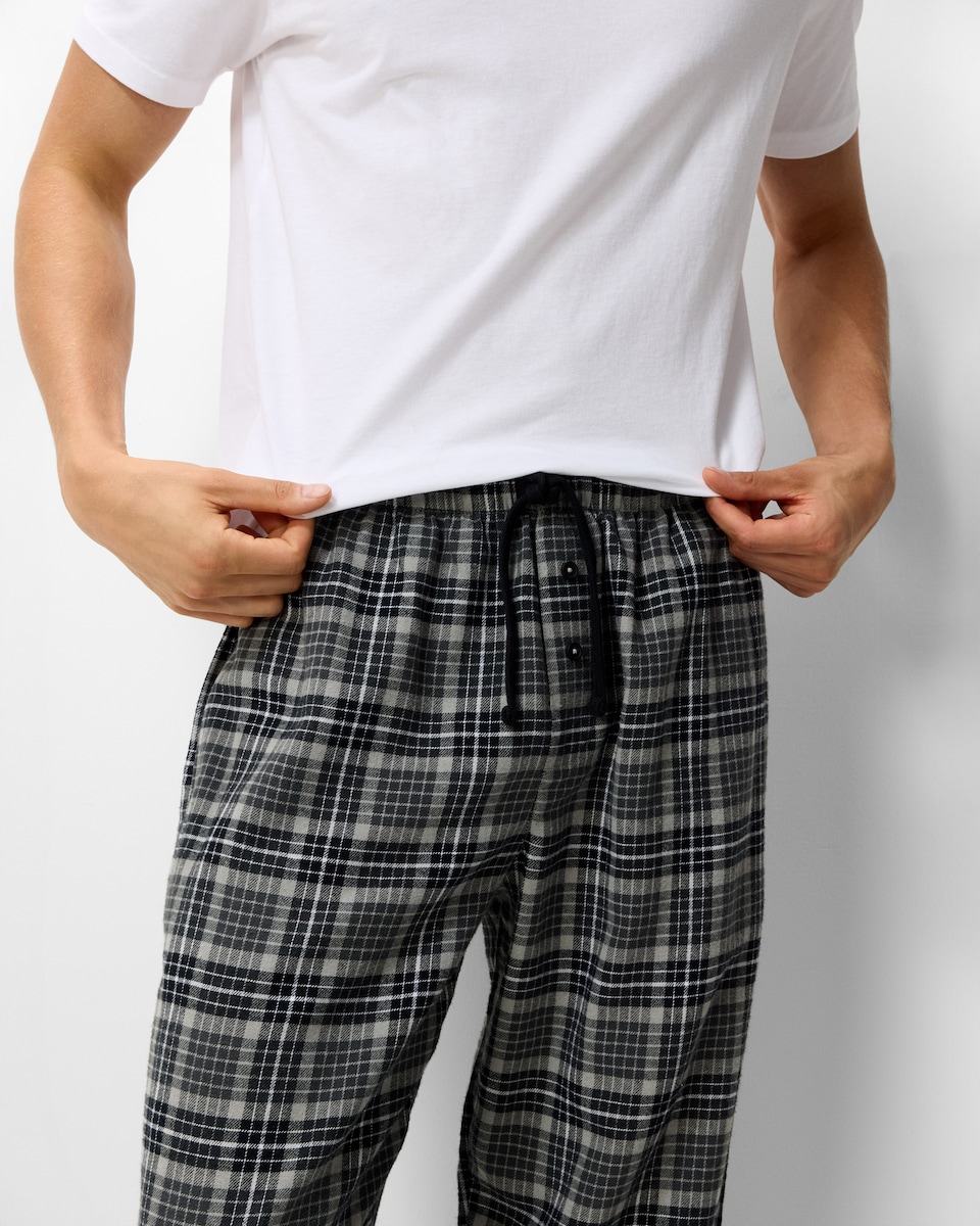 image 1 of F&F Pure Cotton Check Pyjama Bottoms in Multi
