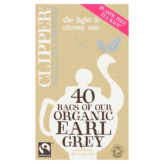 Clipper Organic 40 Bags Of Earl Grey Tea 96G Tesco Groceries