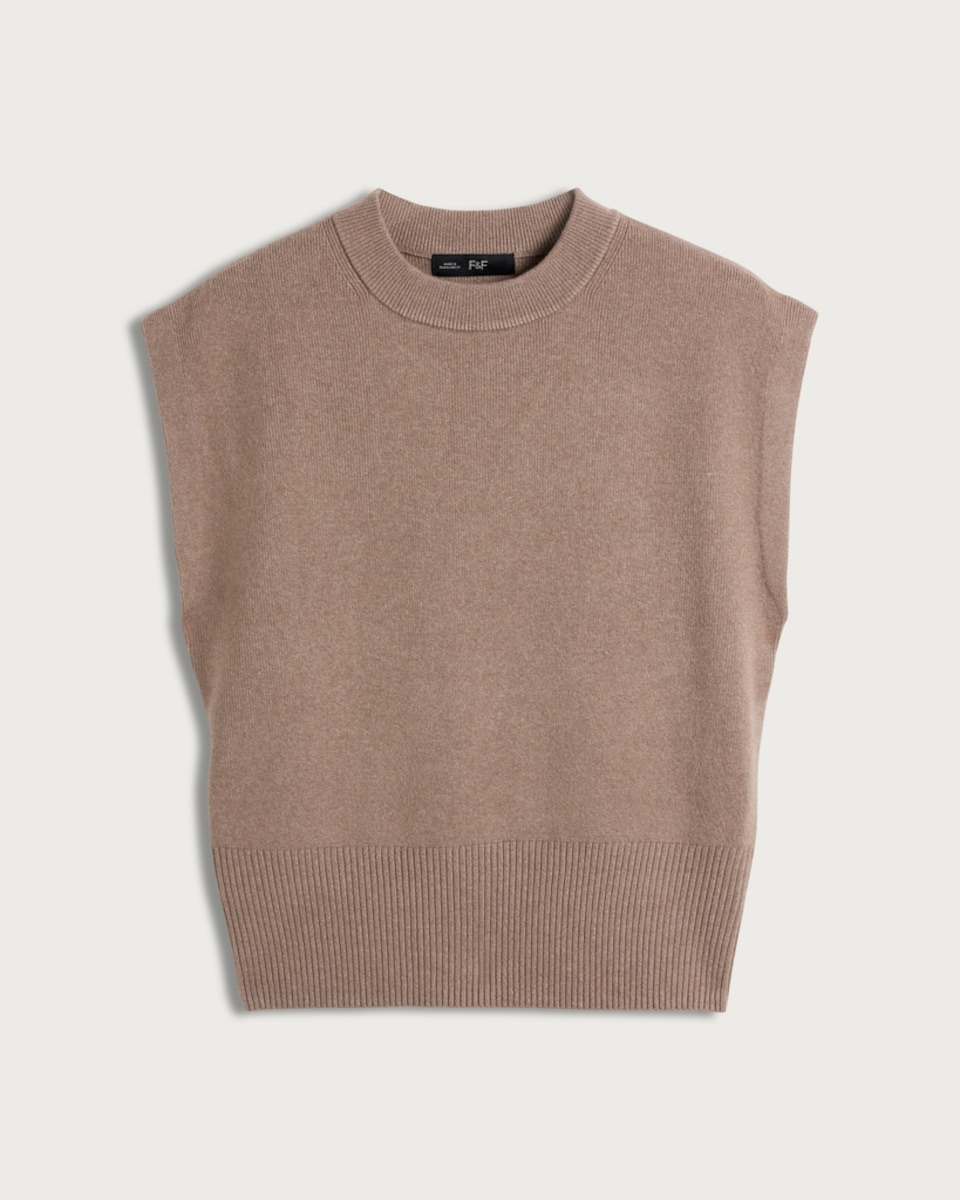 image 1 of F&F Sleeveless Knitted Top in Mink