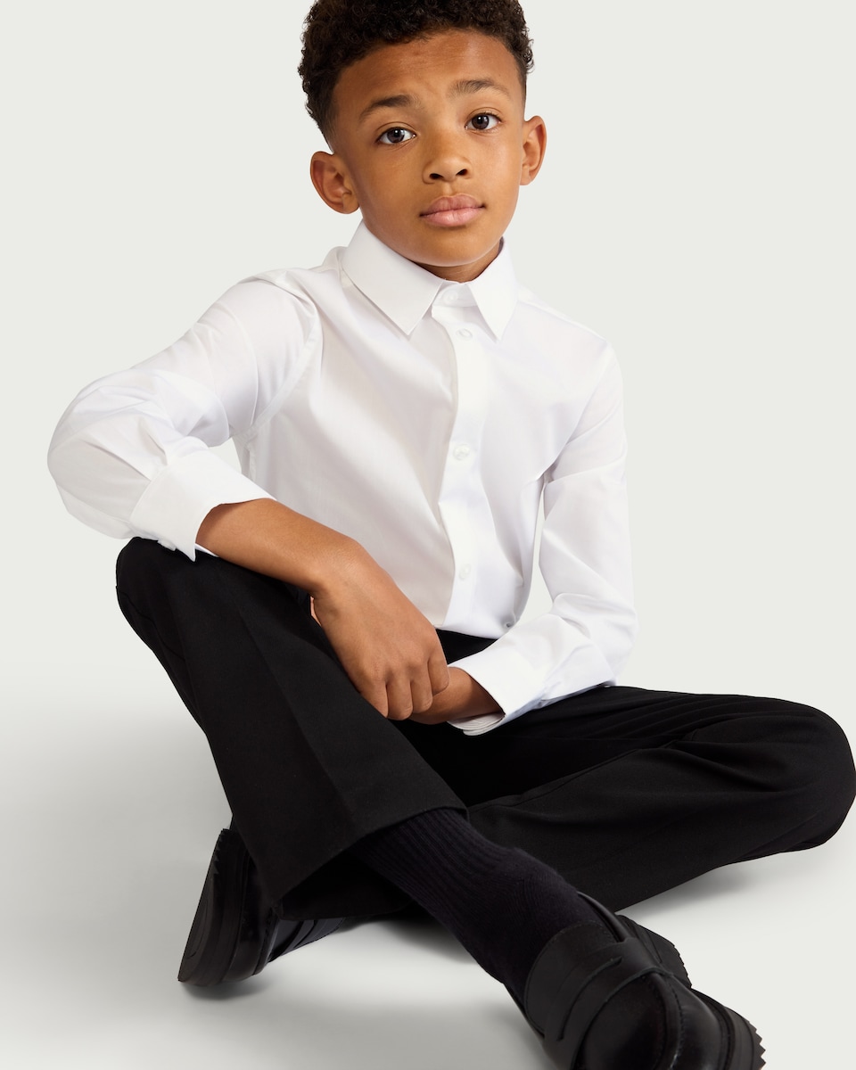 image 1 of F&F Boys School 2-Pack Dressing Made Easy Trousers in Black