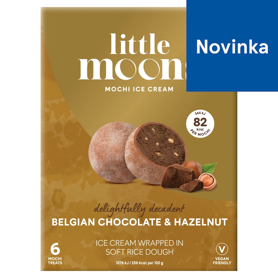 Little Moons Mochi vegánske čokoládovo-orieškové zmrzlinové kúsky 6 x 32 g (192 g)