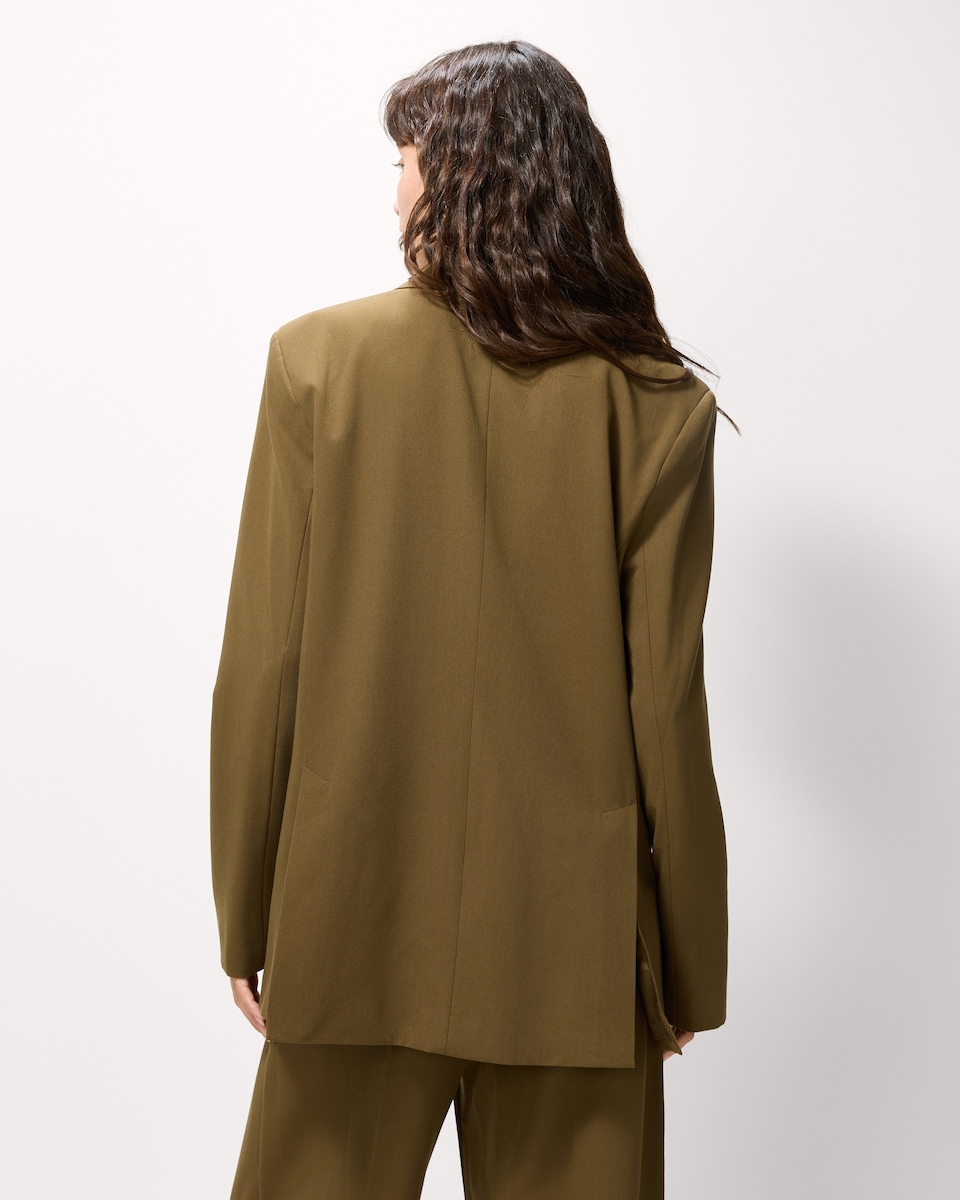 image 1 of F&F Tailored Double Breasted Blazer in Khaki