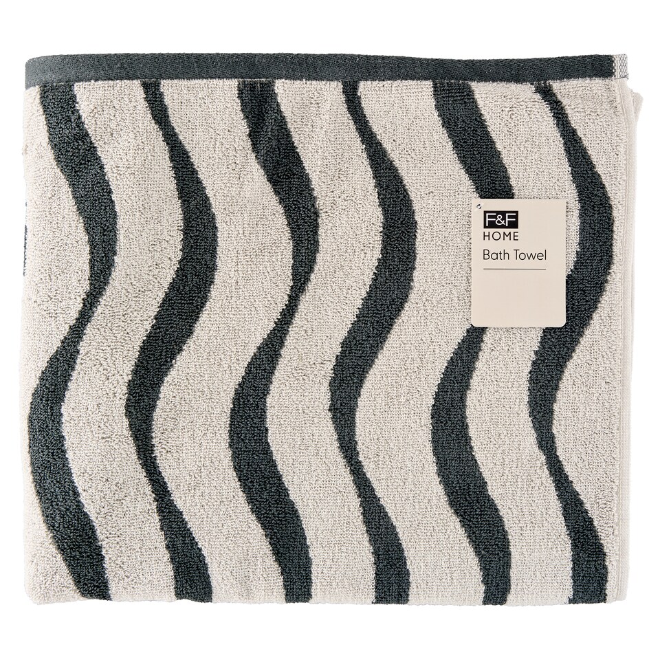 Obrázek 1 pro produkt F&F Home Wave Design ručník šedý 70 x 127 cm
