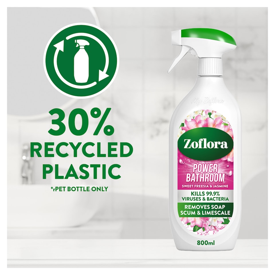 image 1 of Zoflora Power Bathroom Cleaner Sweet Freesia & Jasmine 800ml