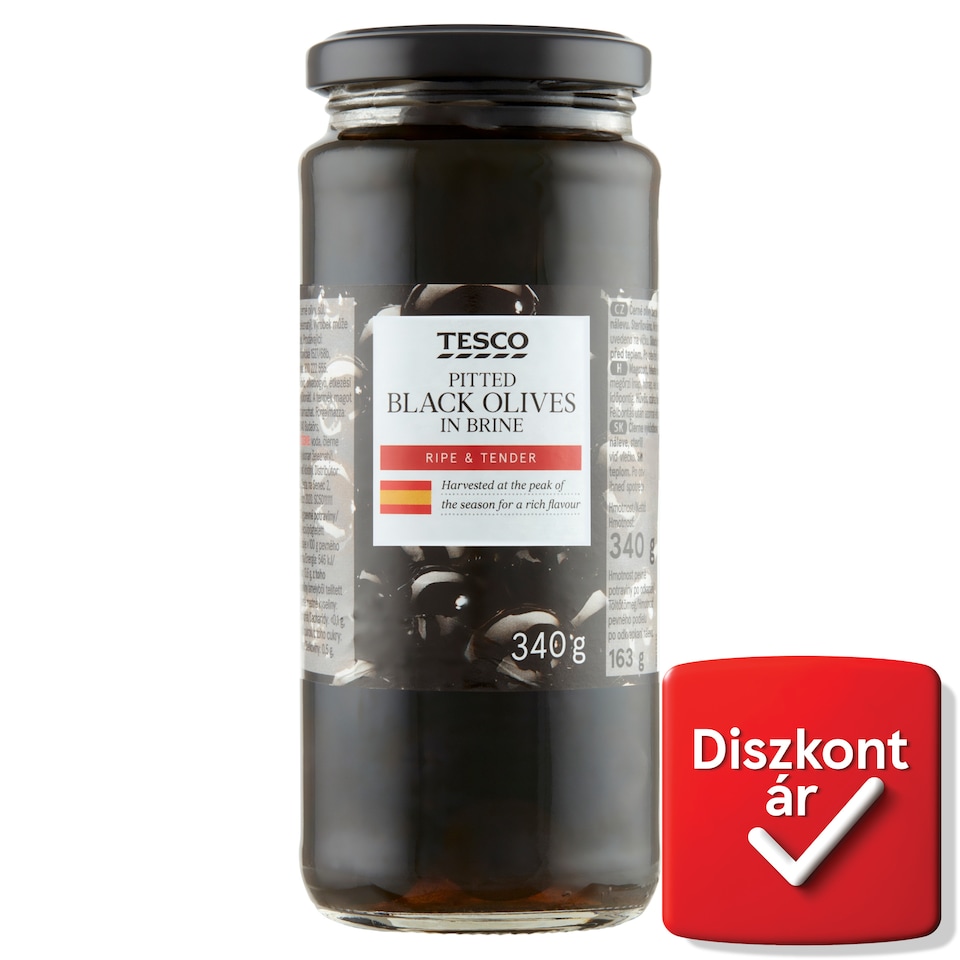Tesco Pitted Black Olives 340 g