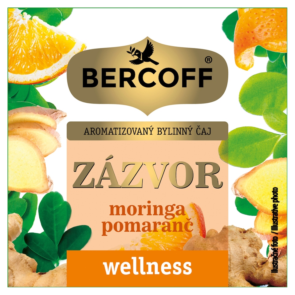 Bercoff Wellness Zázvor moringa pomaranč aromatizovaný bylinný čaj 10 x 2 g (20 g)