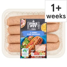 Tesco Fire Pit 4 Jumbo Pork Sausages 400G