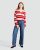 image 2 of F&F Stripe Collared Rugby Top in Multi Red