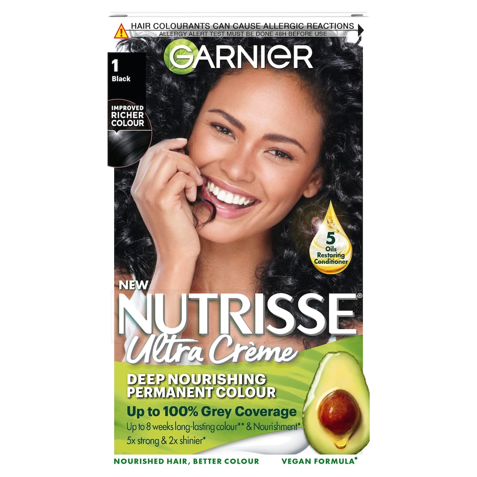 image 1 of Garnier Nutrisse Creme Permanent Hair Colour - Black