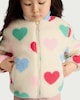 image 1 of F&F Girls Fleece Heart Print Jacket in Multi