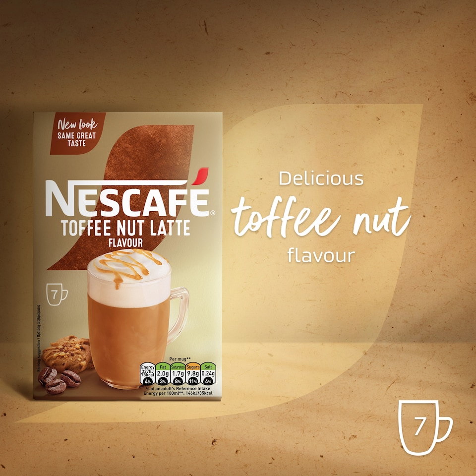 image 1 of Nescafe Toffee Nut Latte Instant Coffee 7 Sachets