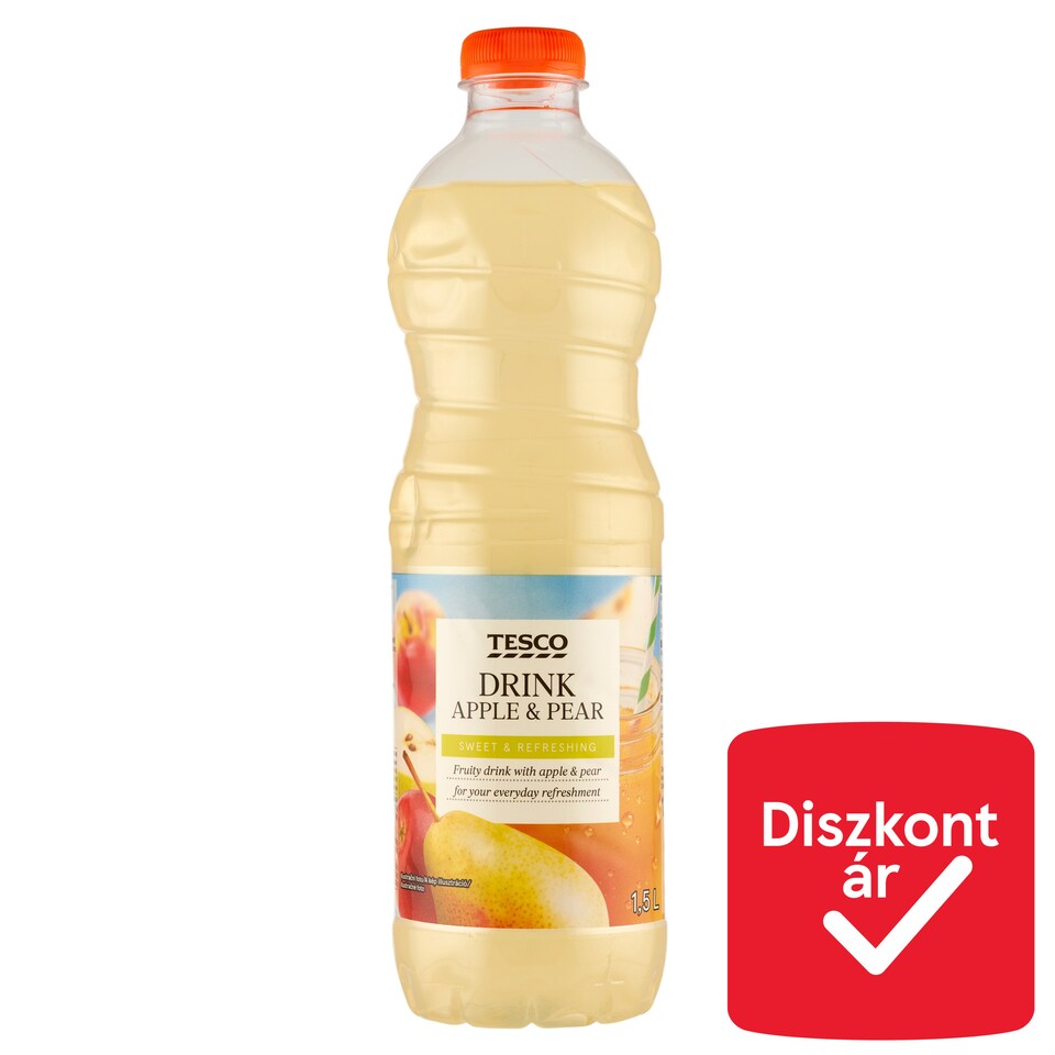 Tesco alma-körte gyümölcsital cukorral és édesítőszerrel 1,5 l
