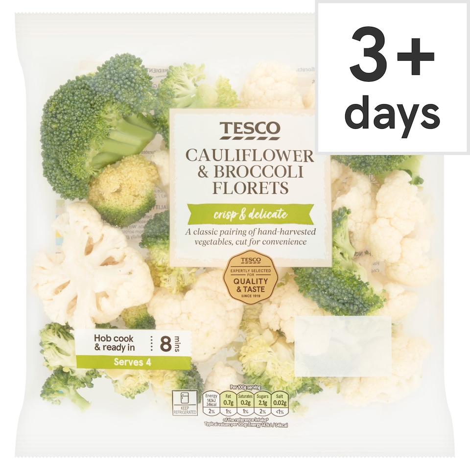 Tesco Cauliflower & Broccoli Florets 400G (M)